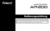 ROLAND AR-200 AUDIO RECORDER BEDIENUNGSANLEITUNG 72 SEITE DEUT
