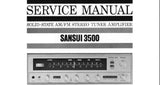 SANSUI 3500 SOLID STATE AM FM STEREO TUNER AMP SERVICE MANUAL INC TRSHOOT GUIDE BLK DIAG PCBS AND PARTS LIST 28 PAGES ENG