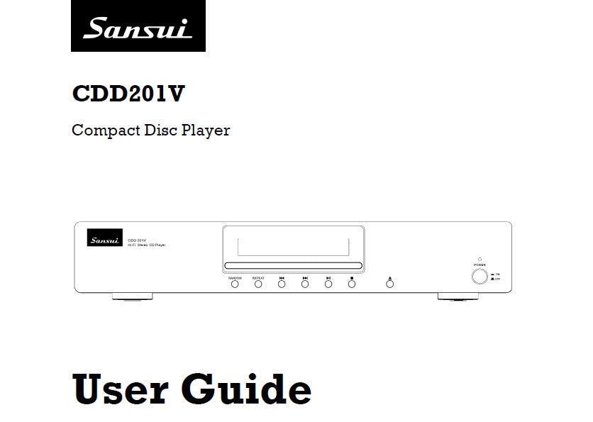 SANSUI CDD201V CD PLAYER USER GUIDE INC TRSHOOT GUIDE 15 PAGES ENG