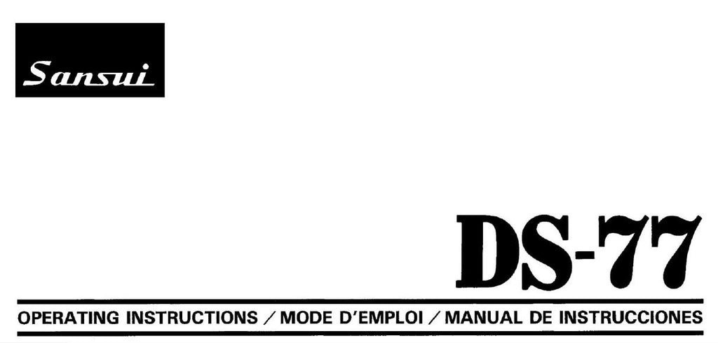 SANSUI DS-77 AUDIO VIDEO SURROUND PROCESSOR OPERATING INSTRUCTIONS INC CONN DIAGS 18 PAGES ENG FRANC ESP