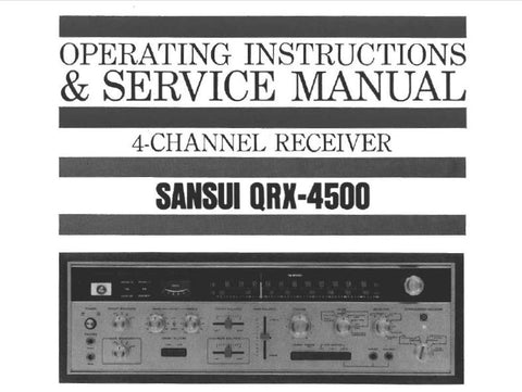 SANSUI QRX-4500 4 CHANNEL RECEIVER OPERATING INSTRUCTIONS AND SERVICE MANUAL INC CONN DIAGS TRSHOOT GUIDE SCHEMS PCBS AND PARTS LIST 50 PAGES ENG