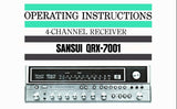 SANSUI QRX-7001 4 CHANNEL RECEIVER OPERATING INSTRUCTIONS INC CONN DIAGS AND TRSHOOT GUIDE 20 PAGES ENG