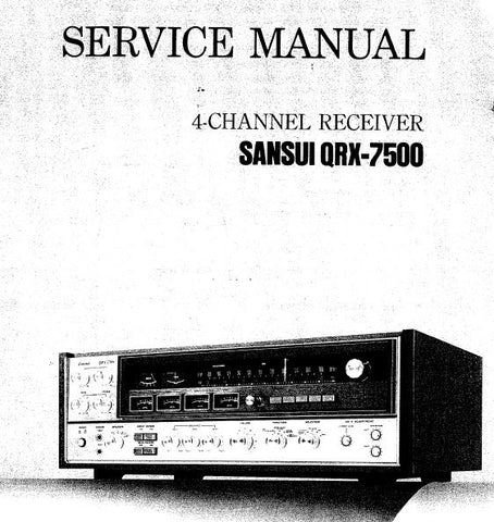 SANSUI QRX-7500 4 CHANNEL RECEIVER SERVICE MANUAL INC TRSHOOT GUIDE BLK DIAGS SCHEMS PCBS AND PARTS LIST 40 PAGES ENG