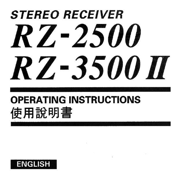 SANSUI RZ-2500 RZ-3500II STEREO RECEIVER OPERATING INSTRUCTIONS INC CONN DIAGS 11 PAGES ENG