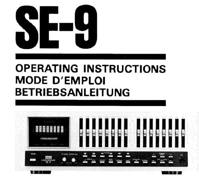 SANSUI SE-9 COMPU EQUALIZER OPERATING INSTRUCTIONS INC CONN DIAGS 18 PAGES ENG FRANC DEUT
