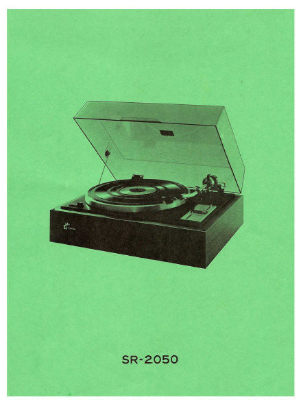 SANSUI SR-2050 TWO SPEED BELT DRIVEN TURNTABLE WITH AUTO LIFT AUTO STOP MECHANISM SERVICE MANUAL INC TRSHOOT GUIDE BLK DIAG WIRING DIAG SCHEM DIAG PCB AND PARTS LIST 24 PAGES ENG