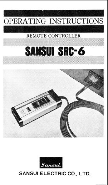 SANSUI SR-C REMOTE CONTROLLER WIRED OPERATING INSTRUCTIONS INC CONN DIAG 4 PAGES ENG