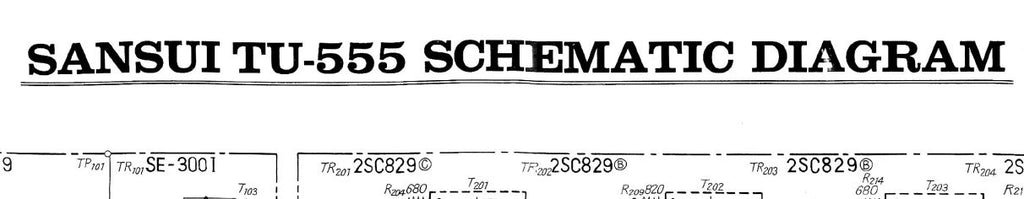 SANSUI TU-555 AM FM STEREO TUNER SCHEMATIC DIAGRAM 1 PAGE ENG