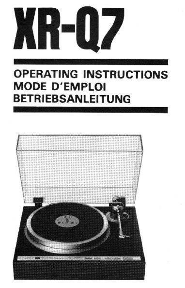 SANSUI XR-Q7 TWO SPEED DIRECT DRIVE TURNTABLE OPERATING INSTRUCTIONS INC CONN DIAG 16 PAGES ENG FRANC DEUT