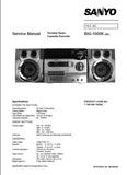 SANYO BIG-1000K PORTABLE RADIO CASSETTE RECORDER SERVICE MANUAL INC BLK DIAG PCBS SCHEM DIAGS AND PARTS LIST 26 PAGES ENG