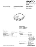 SANYO CDP-860 (UK) CDP-860CR (CA) PORTABLE CD PLAYER SERVICE MANUAL INC PCBS SCHEM DIAGS AND PARTS LIST 13 PAGES ENG