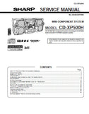 SHARP CD-XP500H MINI COMPONENT SYSTEM UK SERVICE MANUAL INC BLK DIAGS PCBS SCHEM DIAGS AND PARTS LIST 60 PAGES ENG