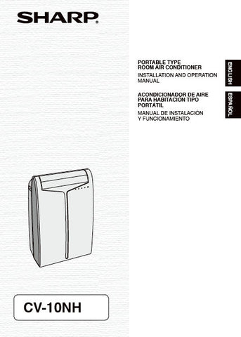 SHARP CV-10NH PORTABLE TYPE AIR CONDITIONING UNIT OPERATION MANUAL 60 PAGES ENG