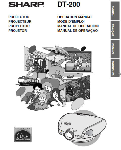 SHARP DT-200 PROJECTOR OPERATION MANUAL 58 PAGES ENG
