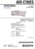 SONY AVD-C700ES SUPER AUDIO CD DVD RECEIVER SERVICE MANUAL INC PCBS SCHEM DIAGS AND PARTS LIST 146 PAGES ENG