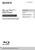 SONY BDP-BX370 BDP-S1700 BDP-S3700 BLU-RAY DISC DVD PLAYER OPERATING INSTRUCTIONS 44 PAGES ENG
