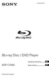 SONY BDP-CX960 BLU-RAY DISC PLAYER OPERATING INSTRUCTIONS 207 PAGES ENG FRANC