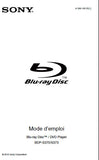 SONY BDP-S370 BDP-BX373 BLU-RAY DISC DVD PLAYER MODE D'EMPLOI 35 PAGES FRANC