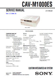 SONY CAV-M1000ES CUSTOM INTEGRATED AV SYSTEM SERVICE MANUAL INC BLK DIAGS PCBS SCHEM DIAGS AND PARTS LIST 104 PAGES ENG