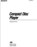SONY CDP-C77ES CDP-C87ES CD PLAYER OPERATING INSTRUCTIONS 32 PAGES ENG