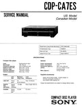 SONY CDP-CA7ES CD PLAYER SERVICE MANUAL INC PCBS SCHEM DIAG AND PARTS LIST 26 PAGES ENG