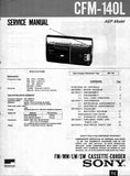 SONY CFM-140L FM MW LW SW CASSETTE CORDER SERVICE MANUAL INC BLK DIAG PCBS SCHEM DIAG AND PARTS LIST 20 PAGES ENG