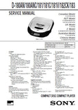 SONY D-180AN D-180ANC D-181 D-181C D-181V D-182CK D-183 CD COMPACT PLAYER SERVICE MANUAL INC PCBS SCHEM DIAGS AND PARTS LIST 32 PAGES ENG