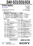SONY DAV-SC5 DAV-SC6 DAV-SC8 COMPACT AV SYSTEM SERVICE MANUAL INC BLK DIAGS PCBS SCHEM DIAGS AND PARTS LIST 162 PAGES ENG