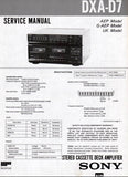 SONY DXA-D7 STEREO CASSETTE DECK AMPLIFIER SERVICE MANUAL INC PCBS SCHEM DIAG AND PARTS LIST 33 PAGES ENG