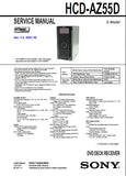 SONY HCD-AZ55D DVD DECK RECEIVER SERVICE MANUAL INC BLK DIAGS PCBS SCHEM DIAGS AND PARTS LIST 164 PAGES ENG