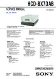 SONY HCD-BX7DAB CD RECEIVER SERVICE MANUAL INC BLK DIAGS PCBS SCHEM DIAGS AND PARTS LIST 76 PAGES ENG