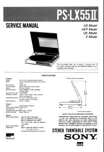 SONY PS-LX55II STEREO TURNTABLE SYSTEM SERVICE MANUAL INC BLK DIAG PCBS SCHEM DIAG AND PARTS LIST 28 PAGES ENG