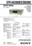 SONY STR-DA2000ES STR-DB2000 FM STEREO FM AM RECEIVER SERVICE MANUAL INC BLK DIAGS PCBS SCHEM DIAGS AND PARTS LIST 158 PAGES ENG