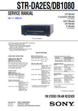 SONY STR-DA2ES STR-DB1080 FM STEREO FM AM RECEIVER SERVICE MANUAL INC BLK DIAGS PCBS SCHEM DIAGS AND PARTS LIST 110 PAGES ENG