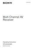 SONY STR-DA3500ES MULTI CHANNEL AV RECEIVER OPERATING INSTRUCTIONS 148 PAGES ENG