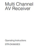 SONY STR-DA3600ES MULTICHANNEL AV RECEIVER OPERATING INSTRUCTIONS 162 PAGES ENG