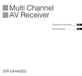 SONY STR-DA4400ES MULTI CHANNEL AV RECEIVER OPERATING INSTRUCTIONS 298 PAGES ENG