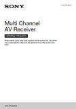 SONY STR-DA5800ES MULTI CHANNEL AV RECEIVER OPERATING INSTRUCTIONS 147 PAGES ENG