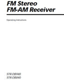 SONY STR-DB840 STR-DB940 FM STEREO FM AM RECEIVER OPERATING INSTRUCTIONS 64 PAGES ENG