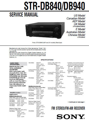 SONY STR-DE915 FM STEREO FM AM RECEIVER TA-V909 VE-910 INTEGRATED AV AMPLIFIER SERVICE MANUAL INC BLK DIAGS PCBS SCHEM DIAGS AND PARTS LIST 56 PAGES ENG