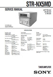 SONY STR-NX5MD TUNER AMPLIFIER SERVICE MANUAL INC PCBS SCHEM DIAGS AND PARTS LIST 32 PAGES ENG