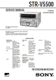 SONY STR-V5500 FM STEREO FM AM RECEIVER SERVICE MANUAL INC PCBS SCHEM DIAGS AND PARTS LIST 22 PAGES ENG