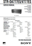 SONY STR-V777ES STR-DA777ES FM STEREO FM AM RECEIVER SERVICE MANUAL INC BLK DIAGS PCBS SCHEM DIAGS AND PARTS LIST 80 PAGES ENG
