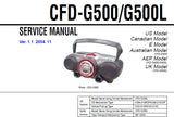 SONY CFD-G500 CFD-G500L CD RADIO CASSETTE-CORDER SERVICE MANUAL INC BLK DIAGS PCBS SCHEM DIAGS AND PARTS LIST 56 PAGES ENG