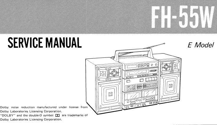 SONY FH-55W STR-55D COMPACT HI-DENSITY COMPONENT SYSTEM SERVICE MANUAL INC BLK DIAGS SCHEM DIAGS PCBS AND PARTS LIST 50 PAGES ENG