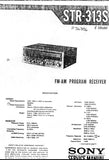 SONY STR-313S FM AM PROGRAM RECEIVER SERVICE MANUAL INC BLK DIAG PCBS SCHEM DIAG AND PARTS LIST 38 PAGES ENG