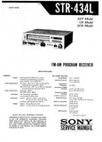 SONY STR-434L FM AM PROGRAM RECEIVER SERVICE MANUAL INC BLK DIAG PCBS SCHEM DIAGS AND PARTS LIST 42 PAGES ENG