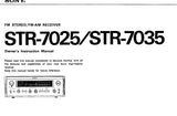 SONY STR-7025 STR7035 FM STEREO FM AM RECEIVER OWNER'S INSTRUCTION MANUAL 12 PAGES ENG