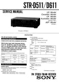 SONY STR-D511 STR-D611 FM STEREO FM AM RECEIVER SERVICE MANUAL INC BLK DIAG PCBS SCHEM DIAGS AND PARTS LIST 27 PAGES ENG