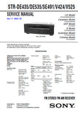 SONY STR-DE435 STR-DE535 STR-SE491 STR-V424 STR-V525 FM STEREO FM AM RECEIVER SERVICE MANUAL INC BLK DIAGS PCBS SCHEM DIAGS AND PARTS LIST 46 PAGES ENG